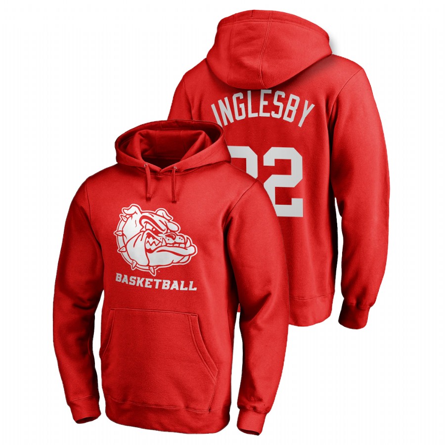 Men's Gonzaga Bulldogs Evan Inglesby Red Name & Number Personalized Basketball Hoodie