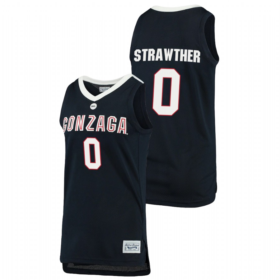 Men's Gonzaga Bulldogs Julian Strawther 2021 Original Retro Brand Jersey Navy