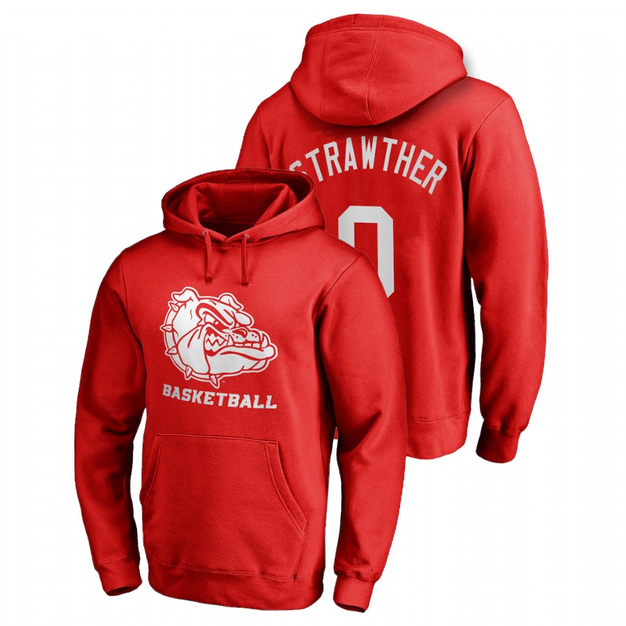Men's Gonzaga Bulldogs Julian Strawther Red Name & Number Personalized Basketball Hoodie