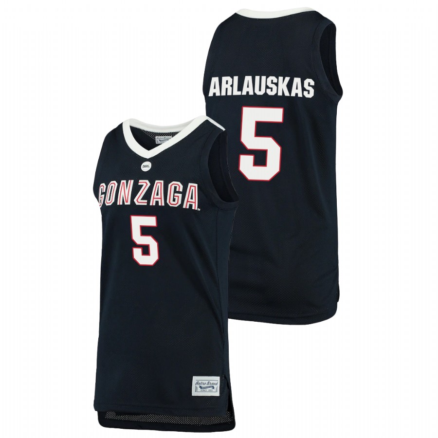 Men's Gonzaga Bulldogs Martynas Arlauskas 2021 Original Retro Brand Jersey Navy