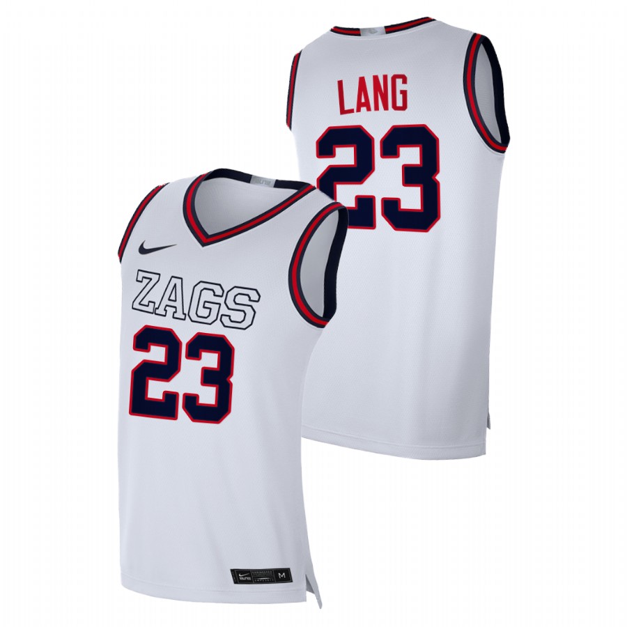 Men's Gonzaga Bulldogs Matthew Lang 2021 Swingman Jersey White