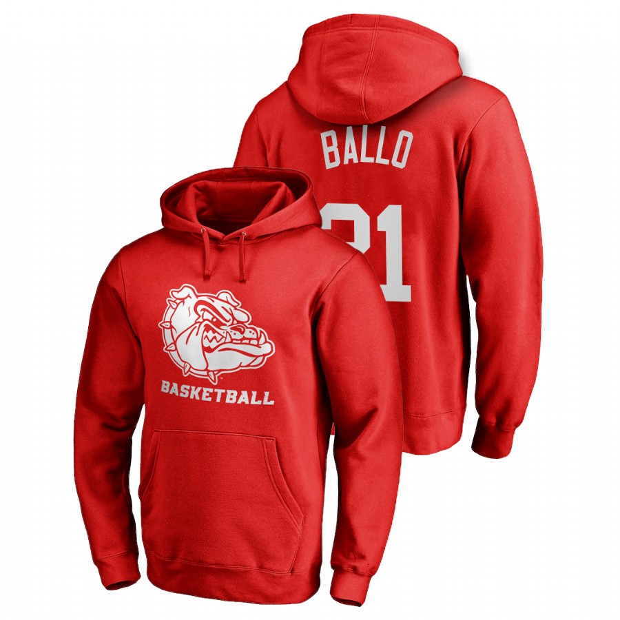 Men's Gonzaga Bulldogs Oumar Ballo Red Name & Number Personalized Basketball Hoodie