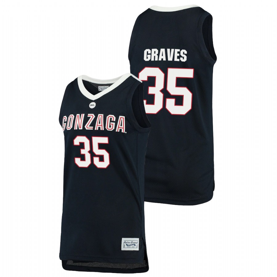 Men's Gonzaga Bulldogs Will Graves 2021 Original Retro Brand Jersey Navy