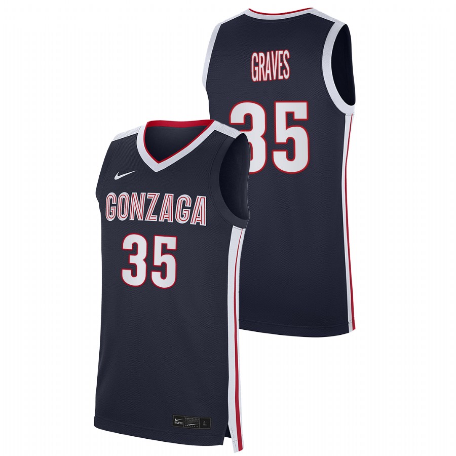 Men's Gonzaga Bulldogs Will Graves 2021 Replica Jersey Navy