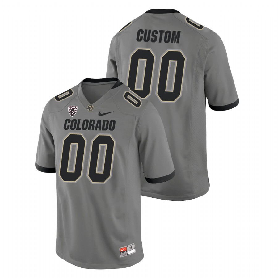 Men's Gray Colorado Buffaloes Custom College Football Alternate Game Jersey