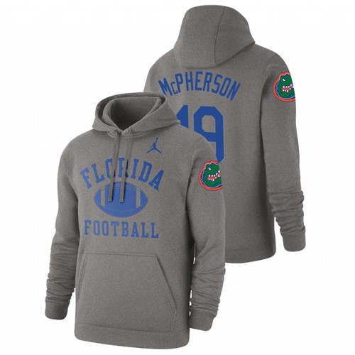 Men's Gray Florida Gators Evan McPherson Retro Football Pullover Hoodie