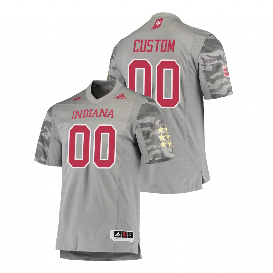 Men's Gray Indiana Hoosiers Custom Premier Football Jersey