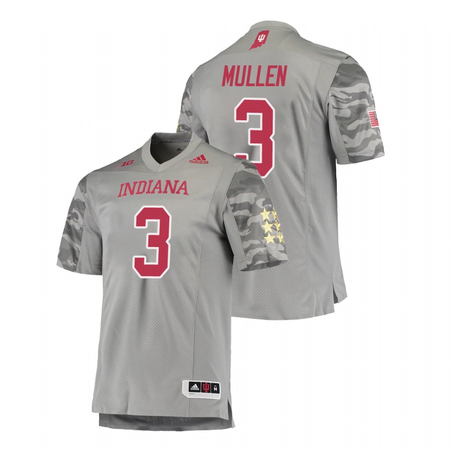 Men's Gray Indiana Hoosiers Tiawan Mullen Premier Football Jersey