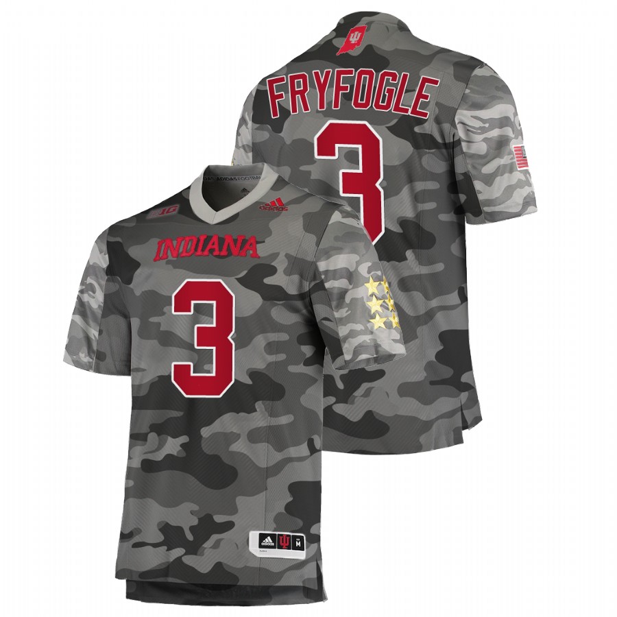Men's Gray Indiana Hoosiers Ty Fryfogle College Football Salute To Service Jersey