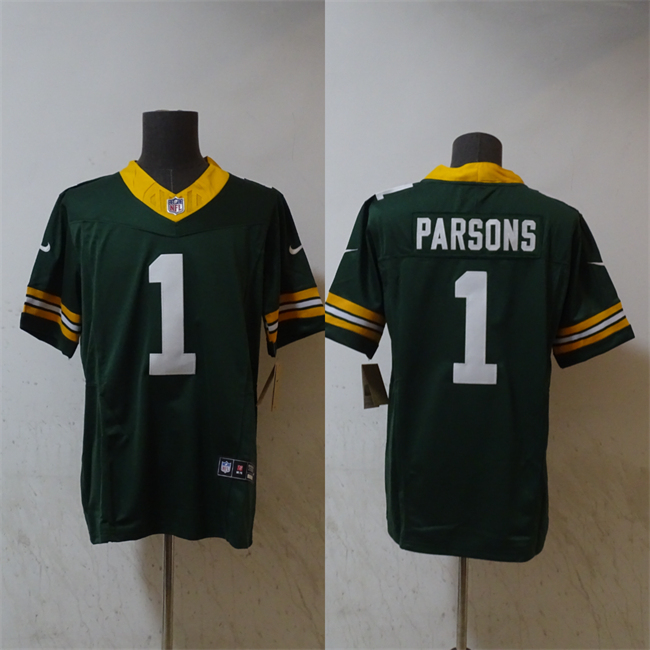 Men's Green Bay Packers #1 Micah Parsons Green Vapor 2025 F.U.S.E. Limited Stitched Football Jersey