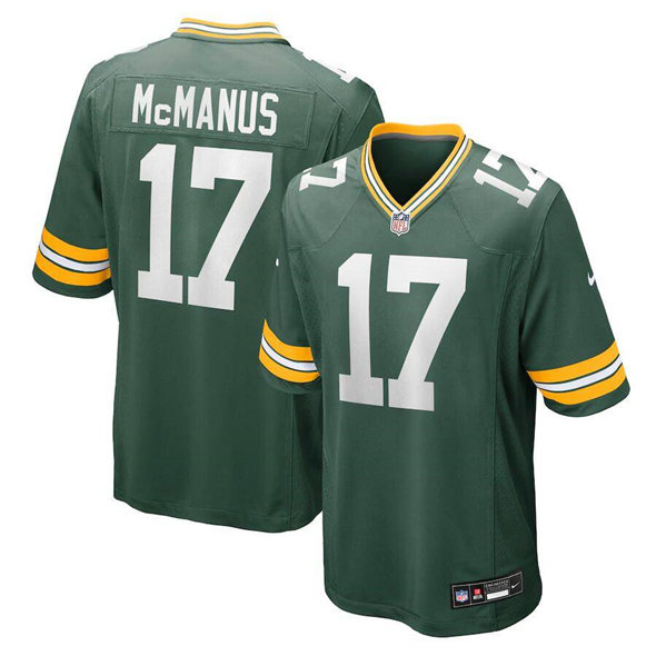 Men's Green Bay Packers #17 Brandon McManus Green Football Stitched Game Jersey