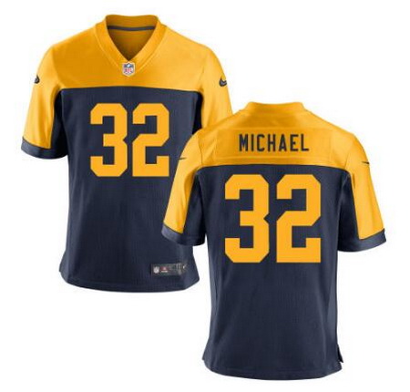 Men's Green Bay Packers #32 Christine Michael Nike Elite NavyGold Alternate NFL Jersey