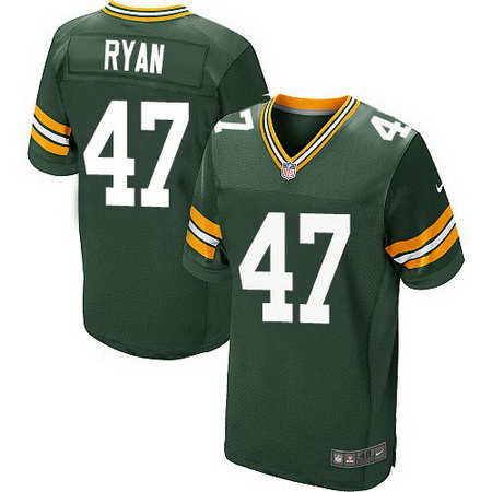 Men's Green Bay Packers #47 Jake Ryan Green Team Color Nike Elite Jersey