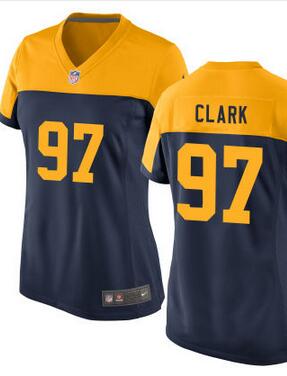 Men's Green Bay Packers #97 Kenny Clark Nike NavyGold Elite Jersey