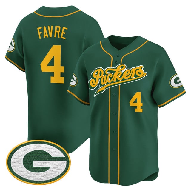 Men's Green Bay Packers 2025 Vapor Baseball Jersey V2 #4 Brett Favre