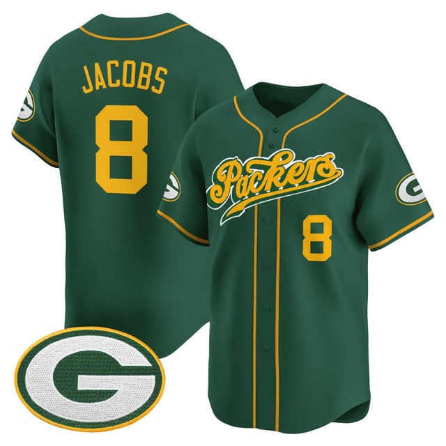 Men's Green Bay Packers 2025 Vapor Baseball Jersey V2 #8 Josh Jacobs