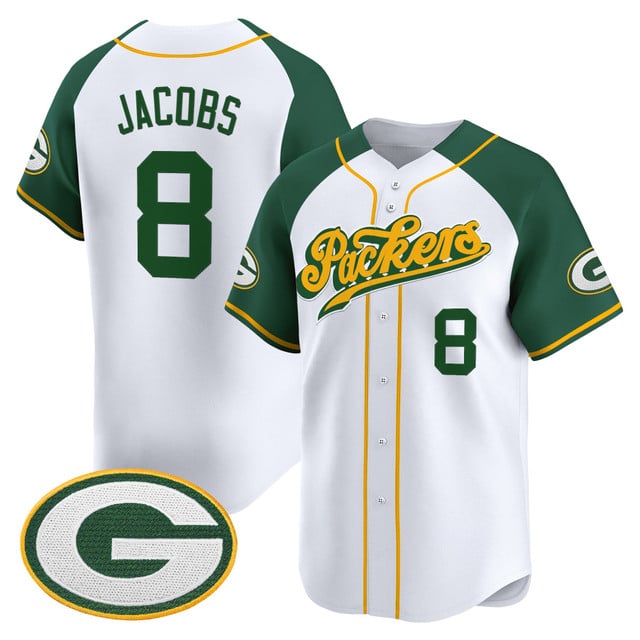 Men's Green Bay Packers 2025 Vapor Baseball Jersey V2 alternate #8 Josh Jacobs