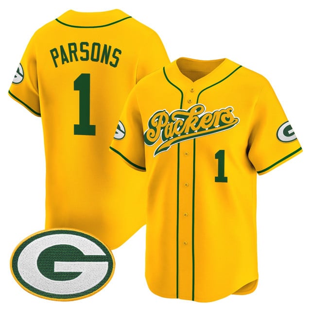 Men's Green Bay Packers 2025 Vapor Baseball Jersey V2 gold #1 Micah Parsons