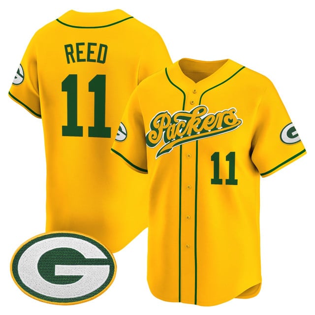 Men's Green Bay Packers 2025 Vapor Baseball Jersey V2 gold #11 Jayden Reed