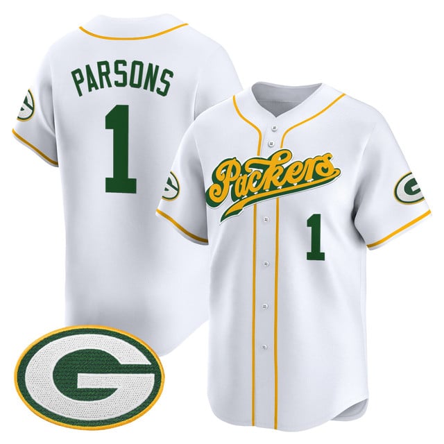 Men's Green Bay Packers 2025 Vapor Baseball Jersey V2 white #1 Micah Parsons