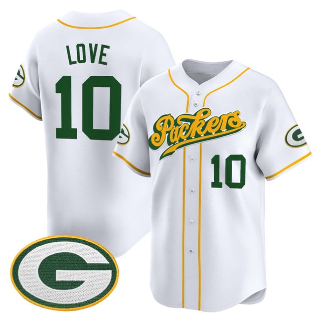 Men's Green Bay Packers 2025 Vapor Baseball Jersey V2 white #10 Jordan Love