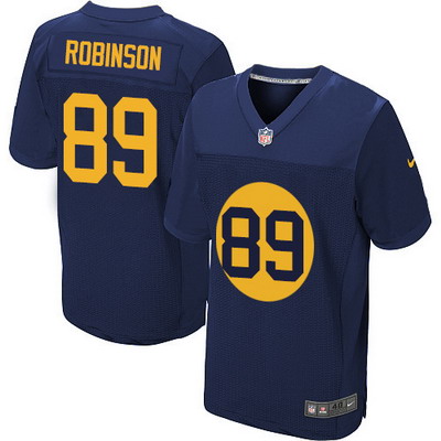 Men's Green Bay Packers Retired Player #89 Dave Robinson Navy Blue Alternate NFL Nike Elite