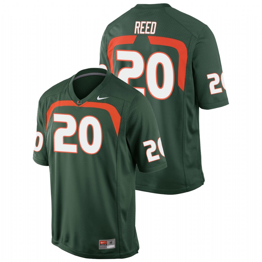 Men's Green Miami Hurricanes Ed Reed Game College Football Jersey Men's Jersey Miami Hurricanes Green Ed Reed Game College Football Jersey