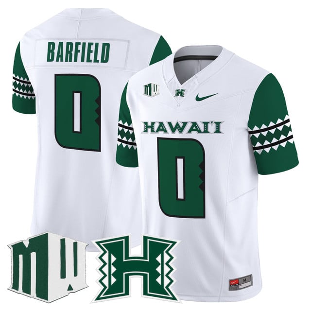 Men's Hawai'i Rainbow Warriors 2025 Vapor Limited Jersey #0 Cam Barfield
