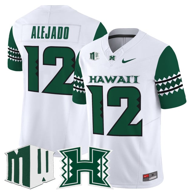 Men's Hawai'i Rainbow Warriors 2025 Vapor Limited Jersey #12 Micah Alejado