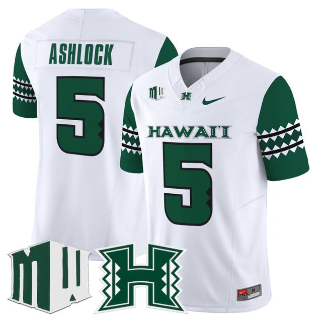 Men's Hawai'i Rainbow Warriors 2025 Vapor Limited Jersey #5 Pofele Ashlock
