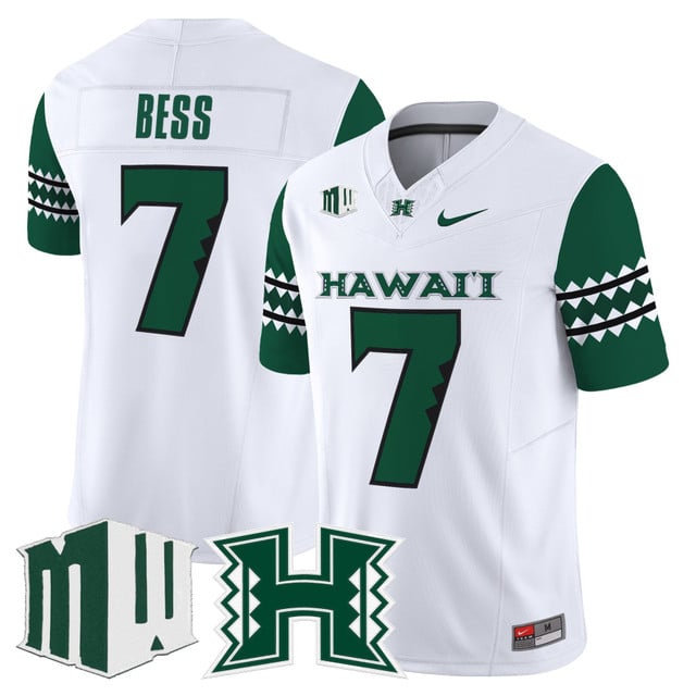 Men's Hawai'i Rainbow Warriors 2025 Vapor Limited Jersey #7 Davone Bess