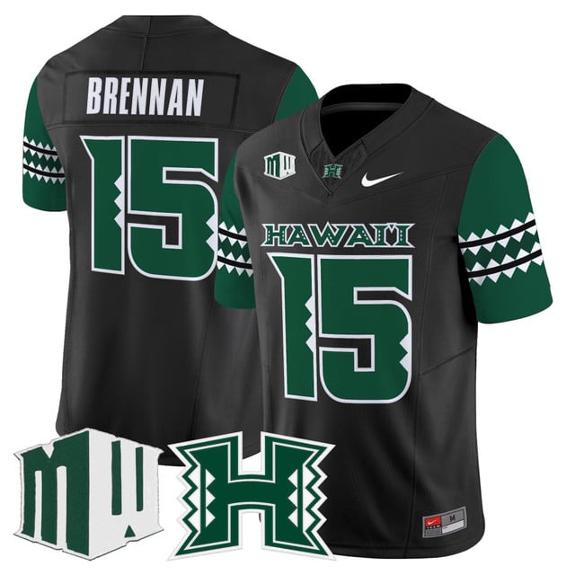 Men's Hawai'i Rainbow Warriors 2025 Vapor Limited Jersey black #15 Colt Brennan
