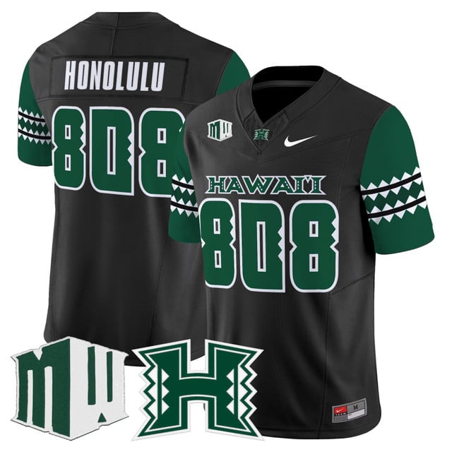 Men's Hawai'i Rainbow Warriors 2025 Vapor Limited Jersey black #808 Honolulu