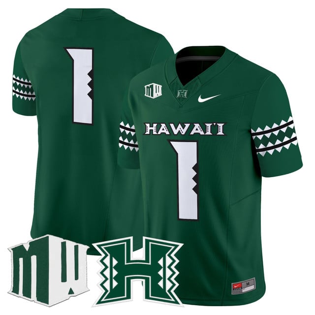 Men's Hawai'i Rainbow Warriors 2025 Vapor Limited Jersey green #1