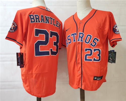 Men's Houston Astros #23 Michael Brantley Nike Orange Alternate Flexbase Jersey