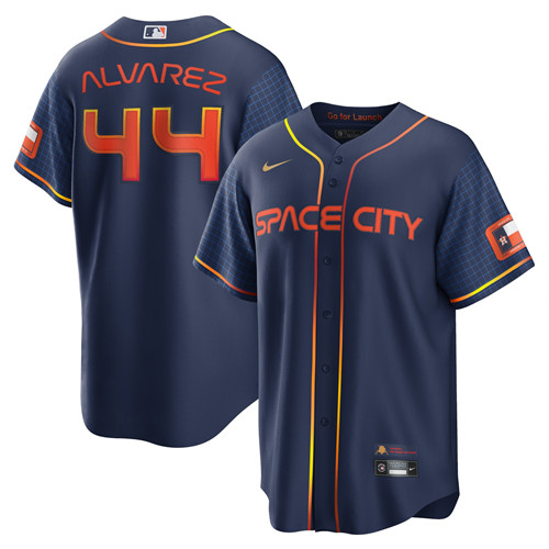 Men's Houston Astros #44 Yordan Alvarez 2022 Navy City Connect Cool Base Stitched Jersey