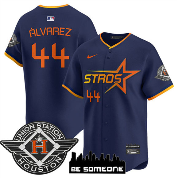 Men's Houston Astros #44 Yordan Alvarez Navy 2025 City Connect Limited Stitched Baseball Jersey