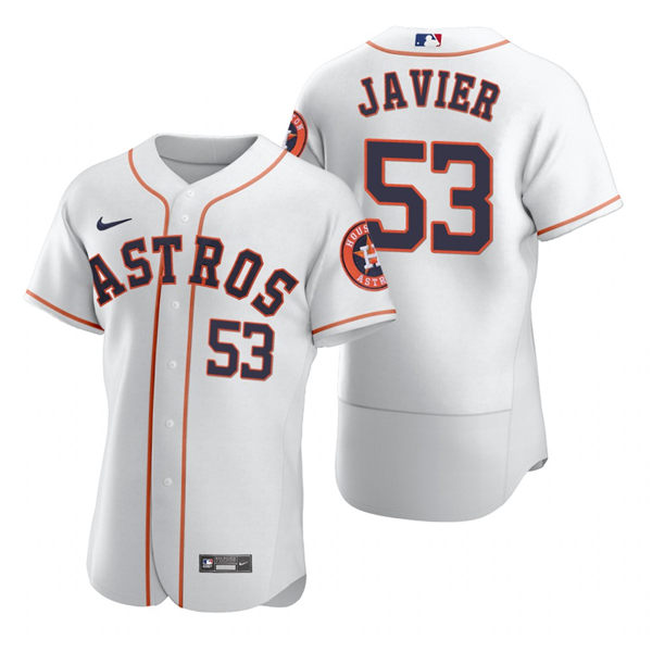 Men's Houston Astros #53 Cristian Javier Nike White Home Flexbase Jersey