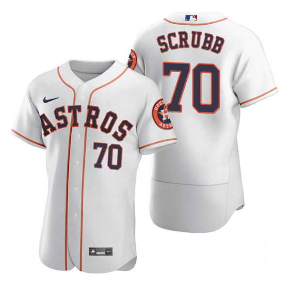 Men's Houston Astros #70 Andre Scrubb Nike White Home Flexbase Jersey