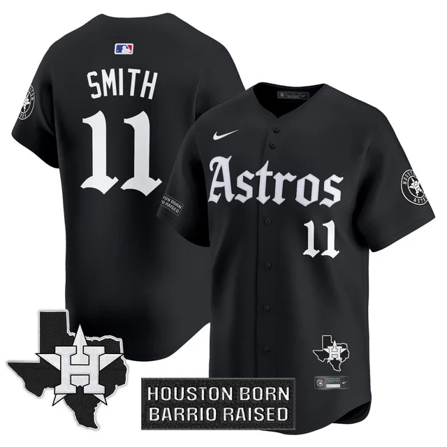 Men's Houston Astros 'Gothic Edition' Vapor Premier Limited Jersey #11 CAM SMITH.webp