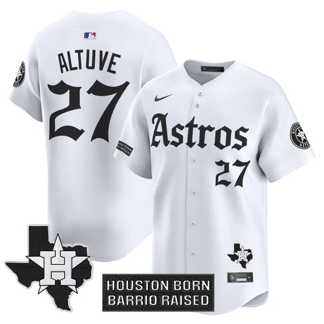 Men's Houston Astros 'Gothic Edition' Vapor Premier Limited Jersey WHITE #27 JOSE ALTUVE.webp