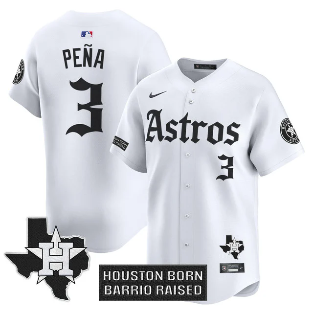 Men's Houston Astros 'Gothic Edition' Vapor Premier Limited Jersey WHITE #3 JEREMY PENA.webp