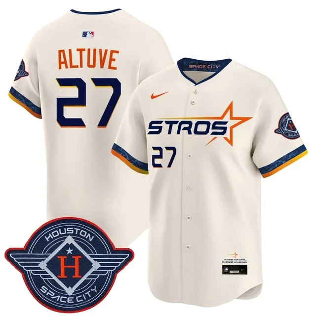 Men's Houston Astros 2025 City Connect Vapor Limited Jersey CREAM #27 ALTUVE