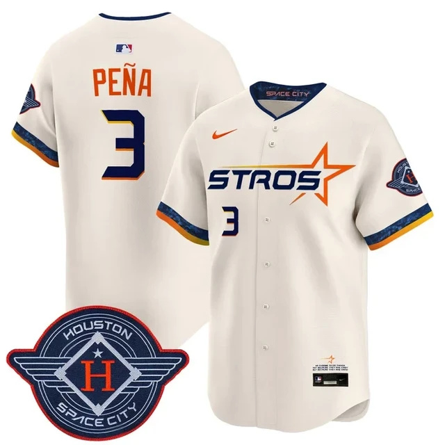 Men's Houston Astros 2025 City Connect Vapor Limited Jersey CREAM #3 PENA