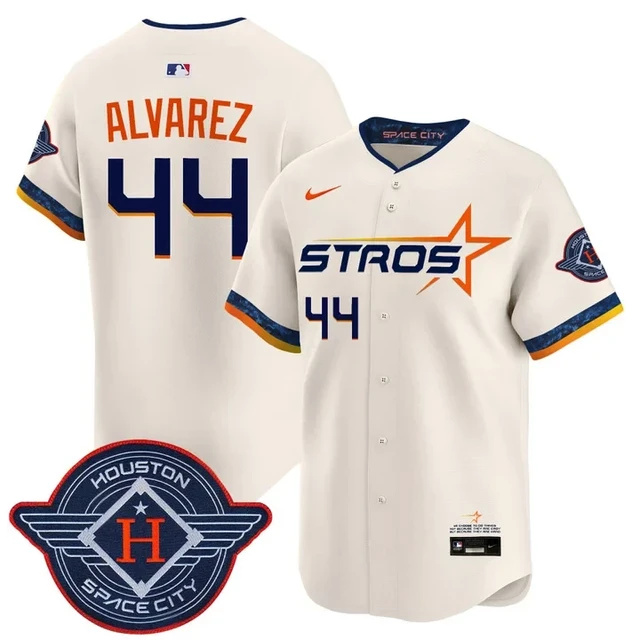 Men's Houston Astros 2025 City Connect Vapor Limited Jersey CREAM #44 ALVAREZ