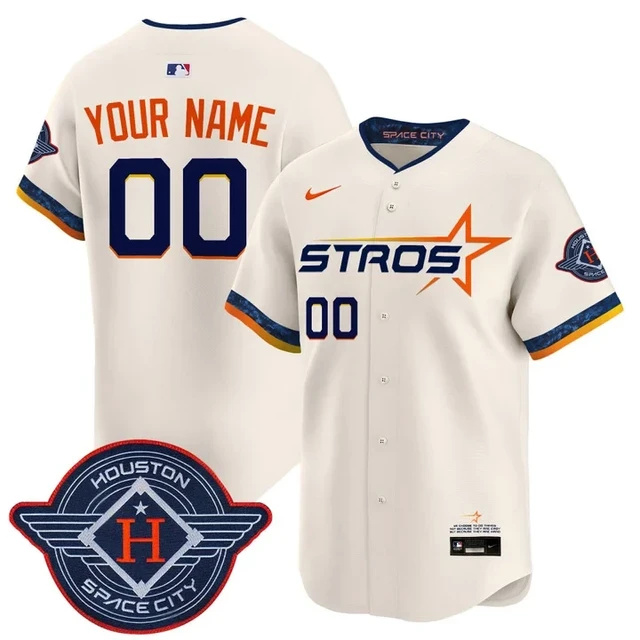 Men's Houston Astros 2025 City Connect Vapor Limited Jersey CUSTOM CREAM