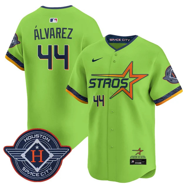 Men's Houston Astros 2025 City Connect Vapor Limited Jersey GREEN #44 ALVAREZ