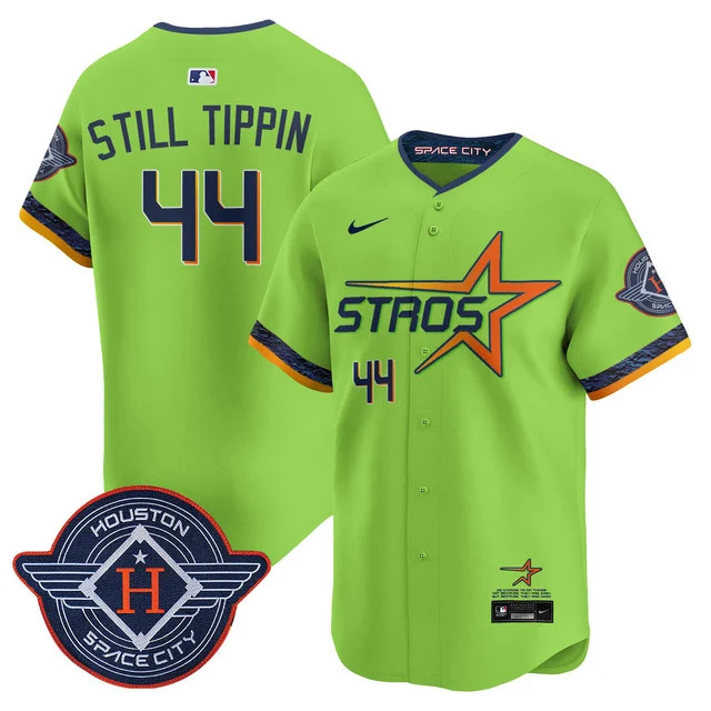 Men's Houston Astros 2025 City Connect Vapor Limited Jersey GREEN #44 STILL TIPPIN