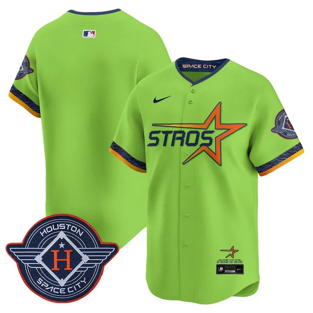 Men's Houston Astros 2025 City Connect Vapor Limited Jersey GREEN BLANK