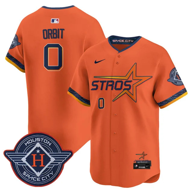 Men's Houston Astros 2025 City Connect Vapor Limited Jersey ORANGE #0 ORBIT
